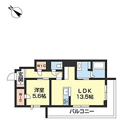 BereoPlaisant 2階1LDKの間取り