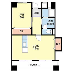 グレイスピア吹上 4階1LDKの間取り