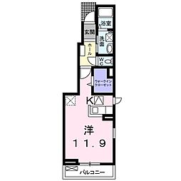 グラン・シャリオ 1階ワンルームの間取り