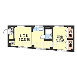 ロイヤルミント西高松 3階1LDKの間取り