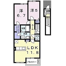 パミドーリIV 2階2LDKの間取り