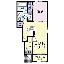 ヴァンヴェール西浜ＲＳ 1階1LDKの間取り