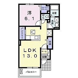 メゾン・ドボヌール 1LDKの間取図画像