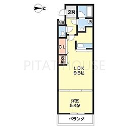 ロックブリッジ 1LDKの間取図画像