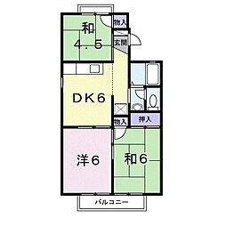 セジュールあきら 3DKの間取図画像