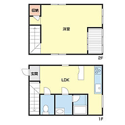 スカイハイツ1 1LDKの間取図画像