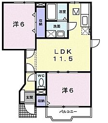 エピナール1 2LDKの間取図画像