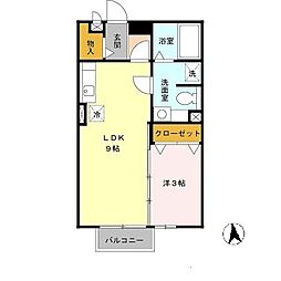 リビングタウン紀三井寺A 1LDKの間取図画像