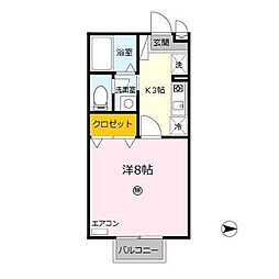 ソレイユ・オーミ 1Kの間取図画像