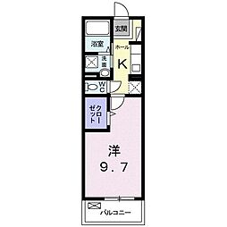 レジデンスTK 1Kの間取図画像