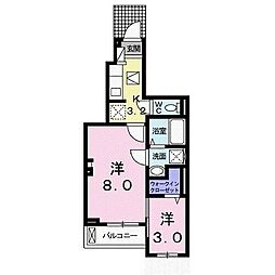 ヴァンヴェール中之島 1SKの間取図画像