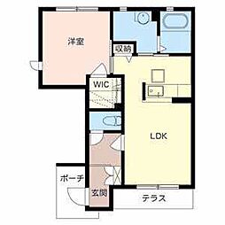 シャーメゾンふじい1 1LDKの間取図画像