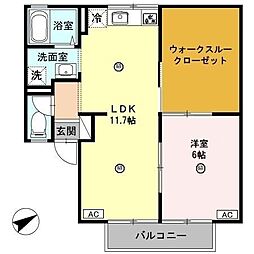 サンパティーク松本 1LDKの間取図画像