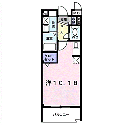 レジデンスブライト ワンルームの間取図画像