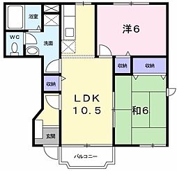 エトワール明石2 2LDKの間取図画像