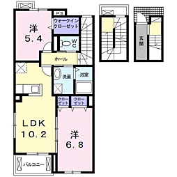 クリントブライアント3号館 2LDKの間取図画像