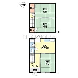 和歌山電鐵貴志川線 日前宮駅 徒歩8分の賃貸一戸建て 1階3DKの間取り
