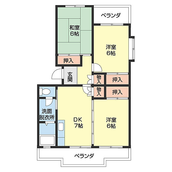 紀三井寺Kハウス 301｜和歌山県和歌山市紀三井寺(賃貸マンション3DK・3階・65.30㎡)の写真 その2