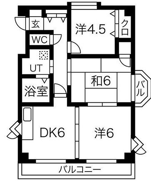 兵庫県姫路市飾磨区若宮町(賃貸マンション3DK・3階・52.56㎡)の写真 その2