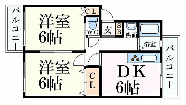 兵庫県姫路市土山７丁目(賃貸マンション2DK・5階・36.30㎡)の写真 その2