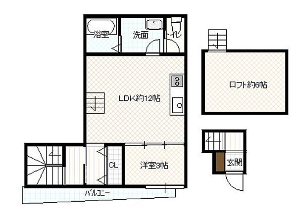 兵庫県加古川市加古川町寺家町(賃貸アパート1LDK・2階・30.83㎡)の写真 その2