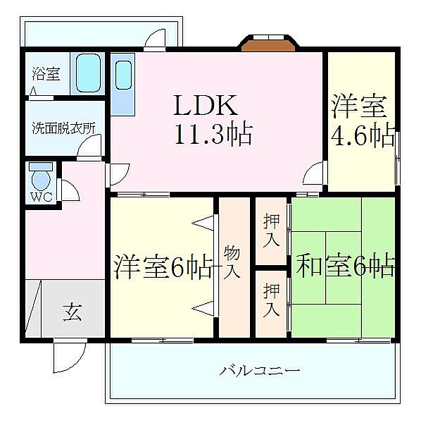 兵庫県姫路市南八代町(賃貸マンション2SLDK・3階・60.33㎡)の写真 その2