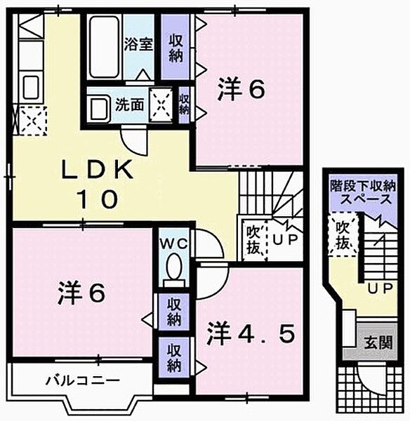 兵庫県姫路市町坪(賃貸アパート3LDK・2階・65.57㎡)の写真 その2