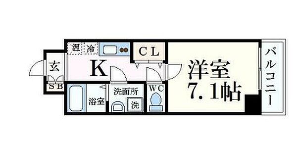 兵庫県姫路市南町(賃貸マンション1K・6階・24.86㎡)の写真 その2