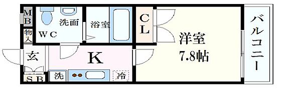 兵庫県姫路市飾磨区天神(賃貸アパート1K・3階・23.40㎡)の写真 その2