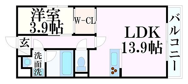 兵庫県姫路市忍町(賃貸マンション1LDK・2階・43.25㎡)の写真 その2