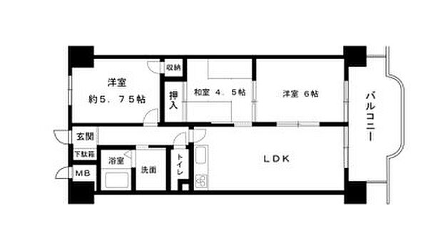 兵庫県加古川市平岡町高畑(賃貸マンション3LDK・7階・59.40㎡)の写真 その2