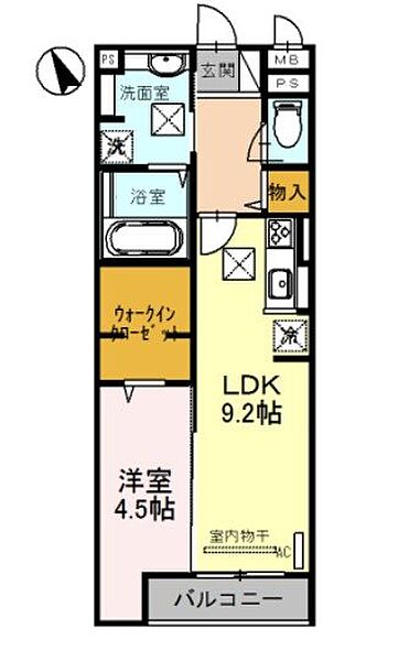 兵庫県姫路市北条(賃貸アパート1LDK・3階・41.69㎡)の写真 その2
