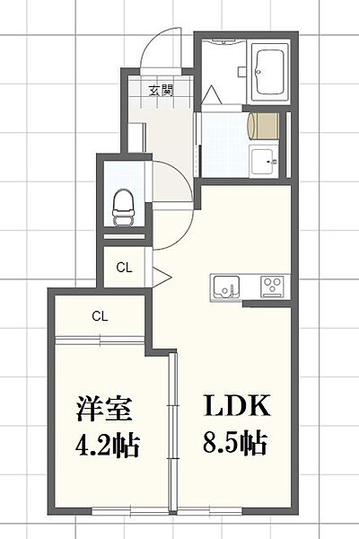 兵庫県姫路市広畑区早瀬町３丁目(賃貸アパート1LDK・1階・33.33㎡)の写真 その2