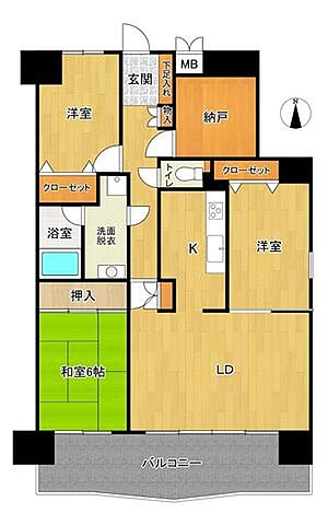 間取り LFB再生住宅ヒューマンズ鳥栖606号室 6階/-
