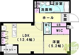 JR東海道・山陽本線 明石駅 徒歩5分の賃貸マンション 1階1LDKの間取り