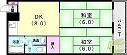 山崎ビル 2DKの間取図画像