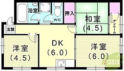 パールハイツ東二見 3DKの間取図画像