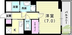 アステリア 1Kの間取図画像
