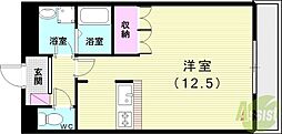 パインヴァリー 1Kの間取図画像