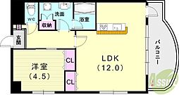 YKハイツ西明石北 1LDKの間取図画像