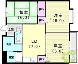 アネックス二見 3DKの間取図画像