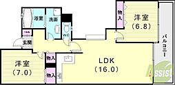 プルミエール明石ウエスト 2LDKの間取図画像