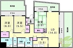 東急ドエルアルス明石朝霧台 3LDKの間取図画像