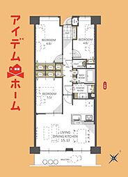 成子坂壱番街 3LDKの間取図画像