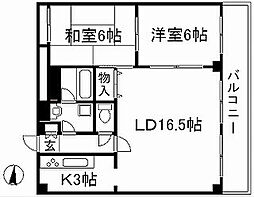 AFICION堀川 11階2LDKの間取り