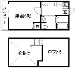 ロフティ京都西陣 1階1Kの間取り