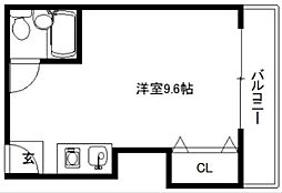 ルミエール蘭 1Kの間取図画像