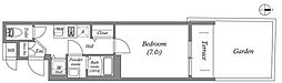 アドバンス京都烏丸町 1Kの間取図画像