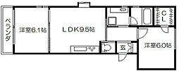 Boulogne府庁前 2LDKの間取図画像