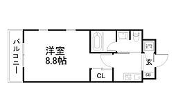 レジディア洛北 1Kの間取図画像